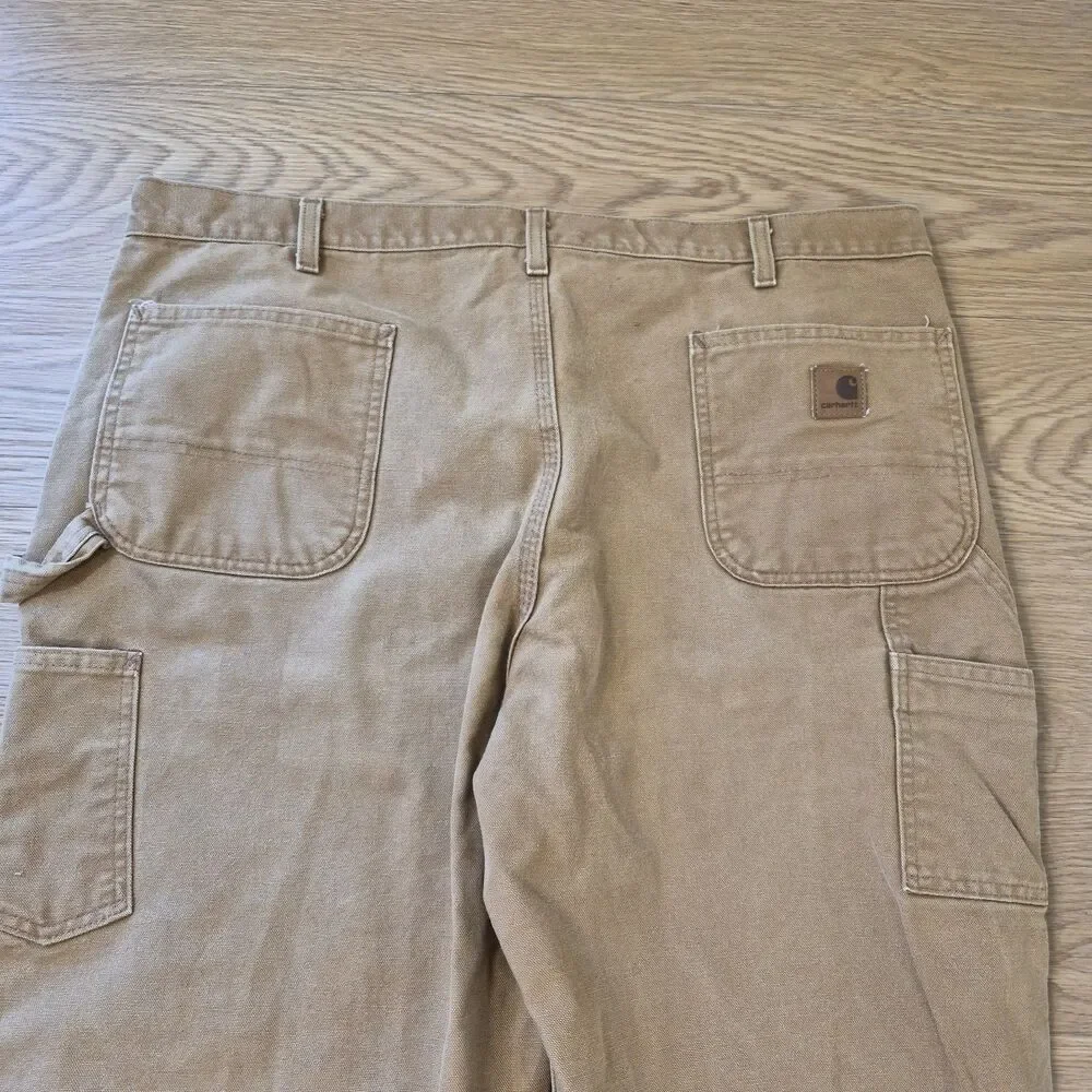 Carhartt Pants Men's 42x32 Heavy Duty B11 BRN Brown Canvas Carpenter Work Jeans